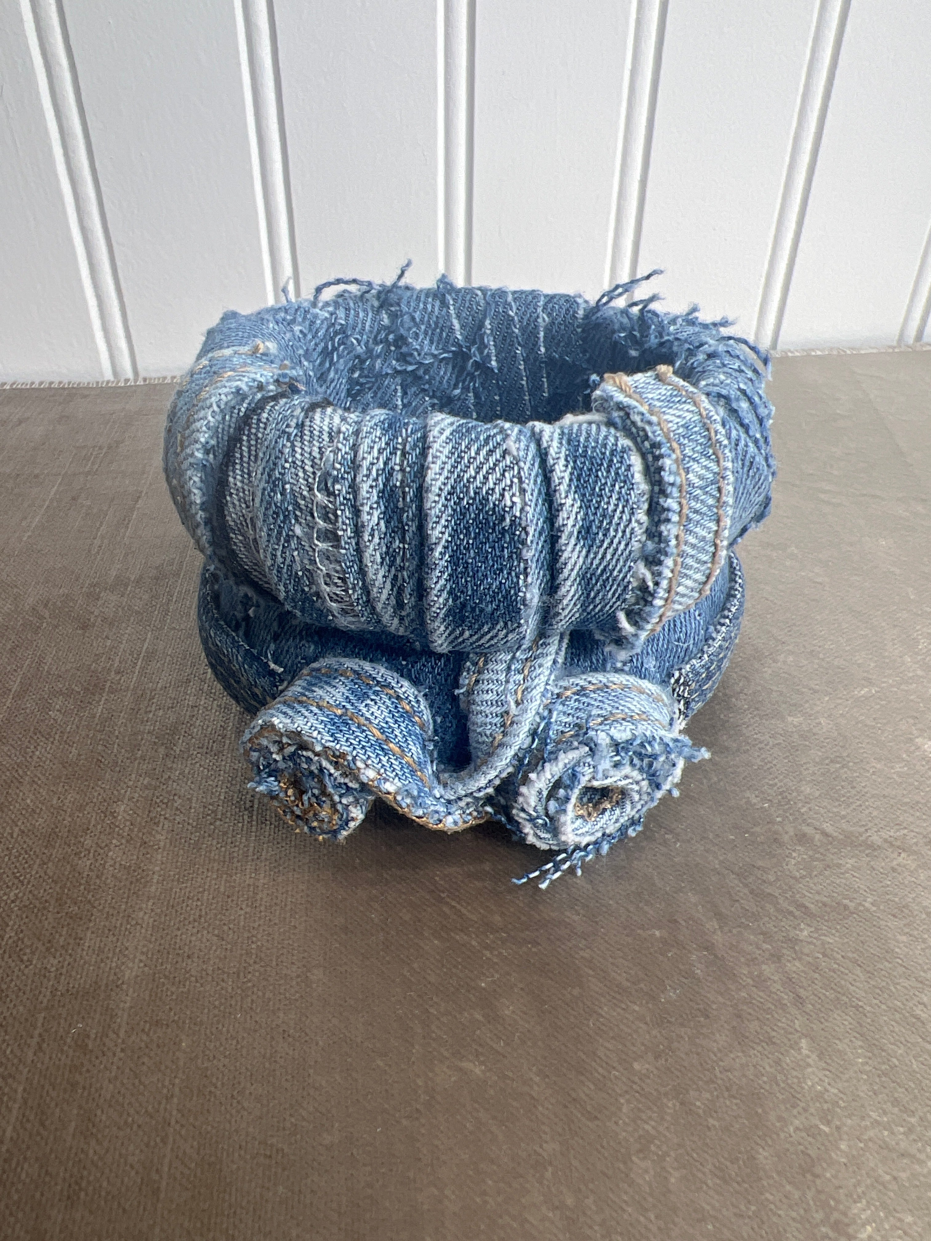 Structured denim bangle set