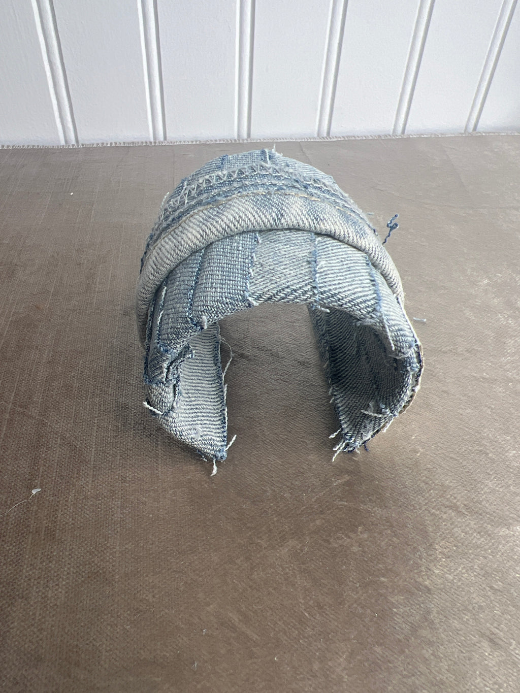 Grunge denim cuff bracelet